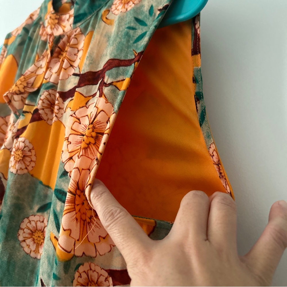 Entro Orange Ruffled High Neck Dress - Picture 2 of 7
